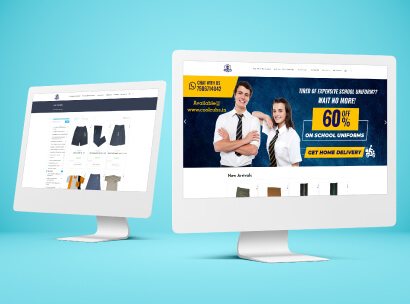 A stylized product page interface.