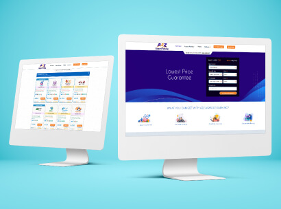 A stylized product page interface.