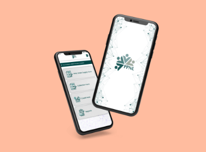 A mobile dashboard with data visualization charts.